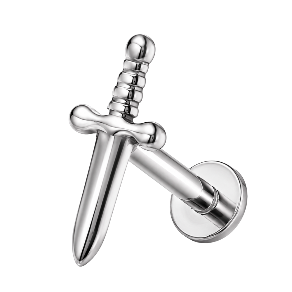 Tytanowy Labret Ozdobny Miecz Srebrny