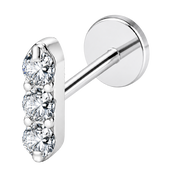 Tytanowy Labret Ozdobny Pionowe Cyrkonie