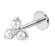 Tytanowy Labret Ozdobny Trzy Perełki