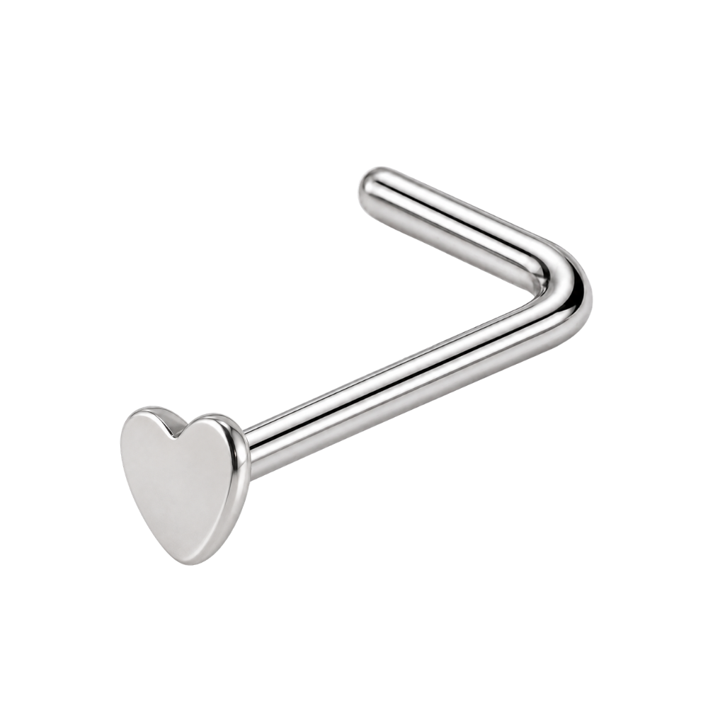 Curved Steel Heart Nose Ring