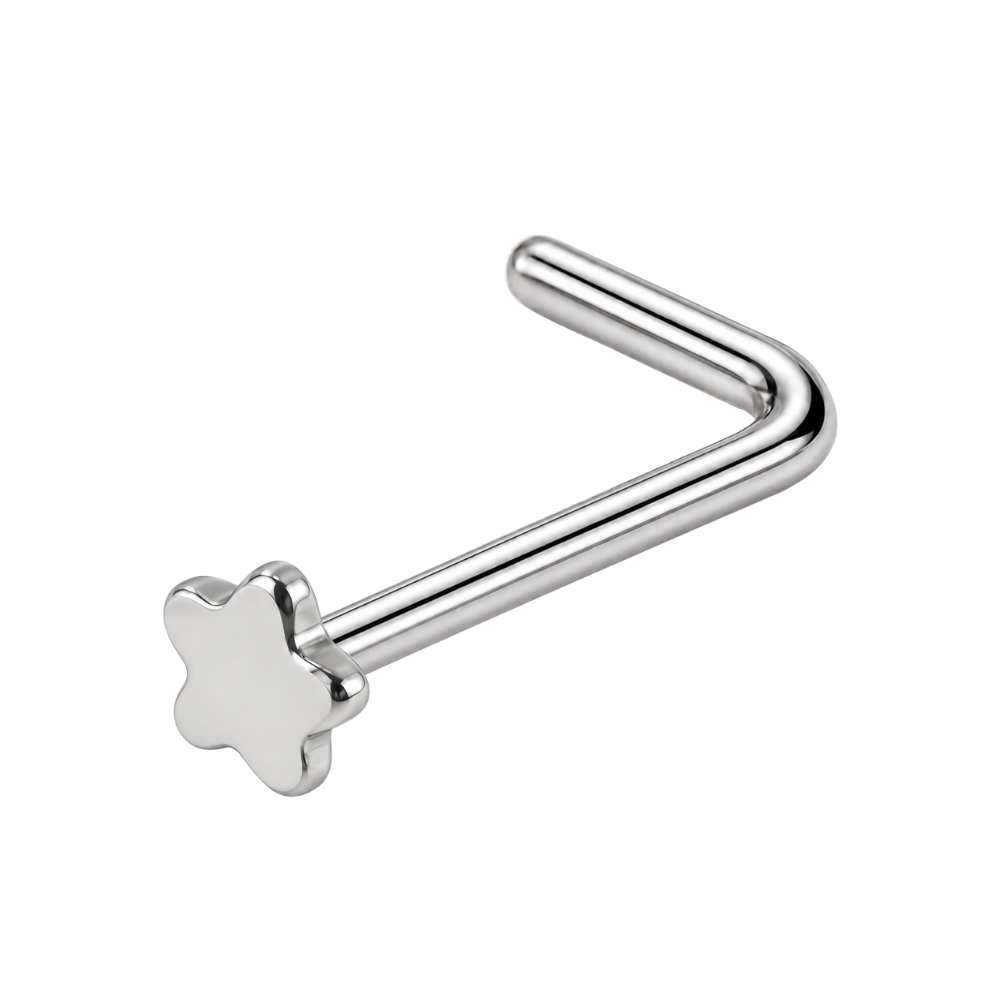 Curved Steel Nose Ring Star