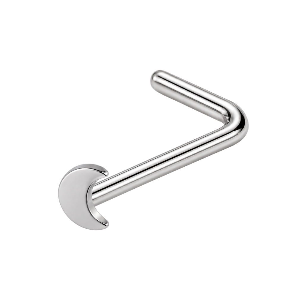 Anillo de nariz de luna de acero curvado