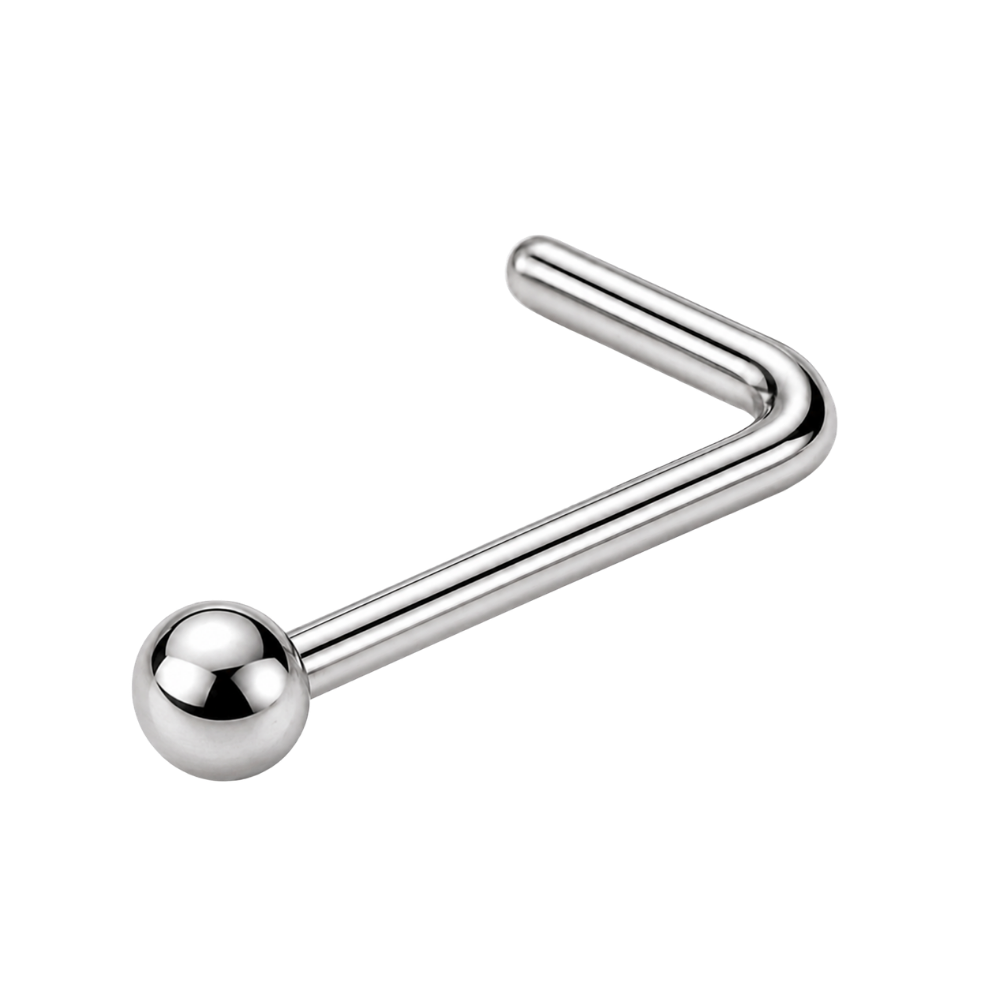 Anillo de nariz de bola de titanio curvado