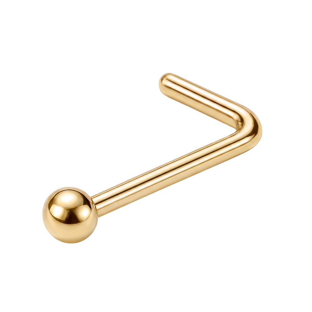Anillo de nariz de bola de titanio curvado