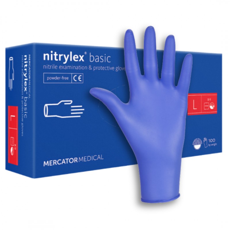 Powder-Free Nitrile Gloves - Mercator Nitrylex Basic