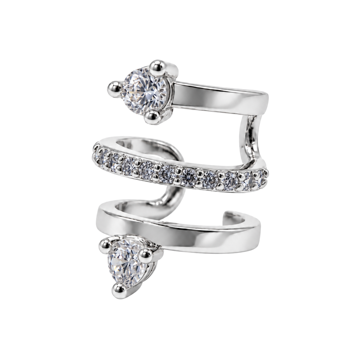 Nausznica Spiralna z Cyrkoniami - Ear Cuff