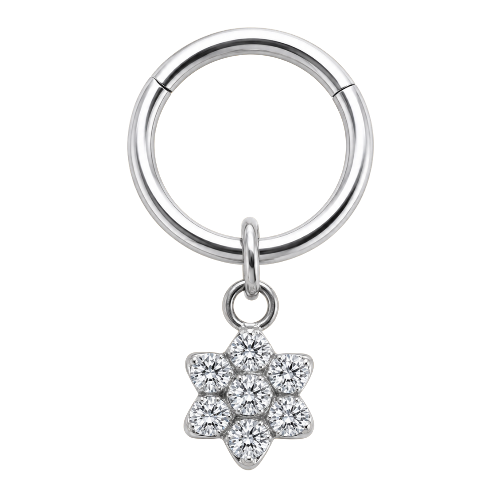 clicker de titanio con colgante de estrella