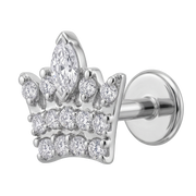 titanium labret decorative silver crown
