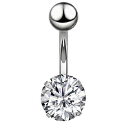 Titanium Navel Ring - Cubic Zirconia
