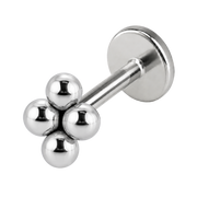 Titanium Decorative Labret - Four Balls